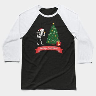 Christmas Skeleton Baseball T-Shirt